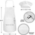 Novelty Place Kid's Apron with Chef Hat Set (3 Set) - Skin-friendly Children’s Bib with Pocket - Cooking, Baking, Painting, Training Wear - Kid's Size (6-12 Year, White)