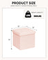 15"x15"x15" Square Ottoman with Storage, Small Sherpa Storage Ottoman Cube, Boucle Folding Foot Rest for Dorm, Living