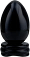 mookaitedecor Black Obsidian Crystal Egg Polished Gemstone Figurines with Stand