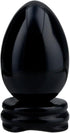 mookaitedecor Black Obsidian Crystal Egg Polished Gemstone Figurines with Stand