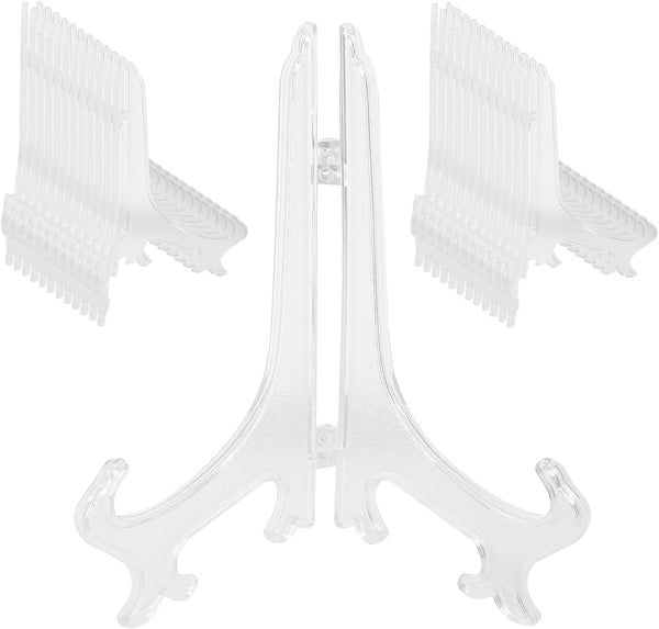 24 Pieces Picture Easel Stand, Clear Plate Stand, 5 Inch Card Display Holder for Photos Decoration