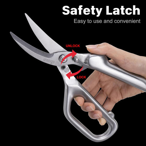 LIVINGO Kitchen Scissors - Heavy Duty Poultry Shears Sharp Cutting Food Chicken Bone Meat Vegetable for Cooking
