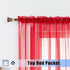 WPM Red Sheer Curtains, 58" Wide x 84" Long, 2 Panels Living Room Window Treatment Rod Pocket Sheer Voile