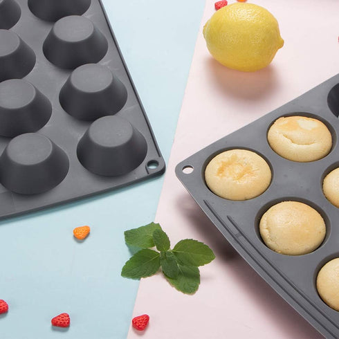 Webake Mini Muffin Cupcake Tin Pan, Silicone Non-stick Baking Mold for Mini Pie, Quiche, Pack of 2