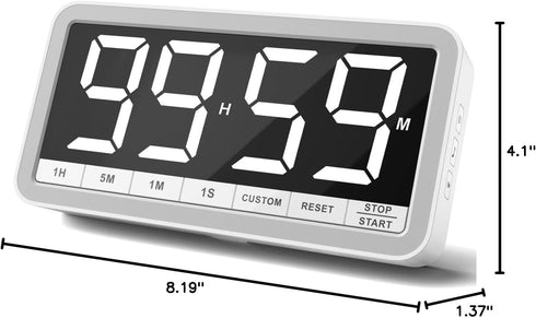 VOCOO Digital Kitchen Timer, 7.8” Extra Large Display, Magnetic LED Timer with 4 Alarms for Cooking and Home Gym