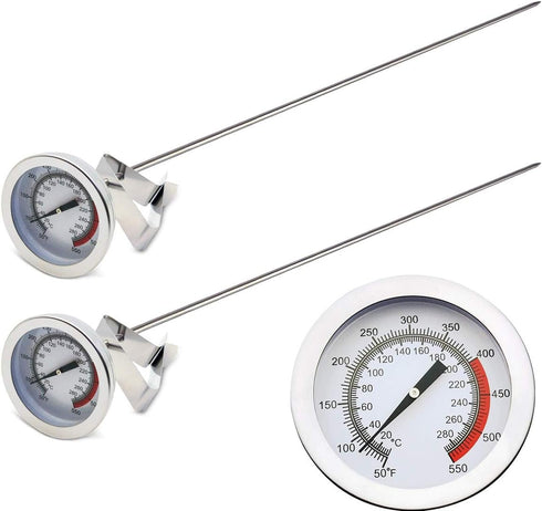 Efeng 15” Long Cooking Thermometer for Oil or Candy (2 Pack) with Pot Clip, Instant Read Dial