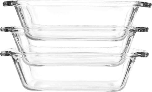 Anchor Hocking Glass Bread Pan, 1.5 Quart Loaf Pan, Set of 3