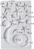 Moon Stars Sun Face Silicone Fondant Mold, Chocolate Candy Gumpaste Tool for Cake Decorating, Epoxy Resin DIY