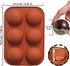 6 Holes Medium Semi Sphere Silicone Molds - 3 Packs Half Sphere Baking Molds for Chocolate, Cake, Jelly