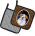 Caroline's Treasures SS8447PTHD Starry Night English Bulldog Pair of Heat Resistant Pot Holders for Cooking, 7 1/2 x 7