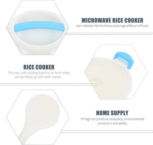 OSALADI Portable Rice Cooker, Microwave Rice and Pasta Cooker, Dishwasher Safe Food Container for Vegetables
