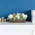 Dahey Centerpiece Table Decorations for Dining Room, Farmhouse Table Decor Wood Tray with 3 Artificial Flowers, 14.1" x