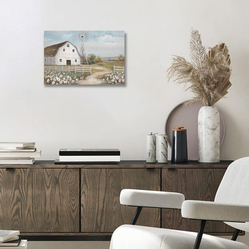 Barn Prints Farmhouse Old Barn Wall Art - Handpainted Barn Painting, Framed Ready