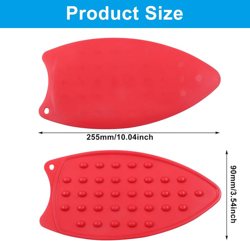 2 Pcs Silicone Iron Rest Pads, Heat Resistant Protective Mats for Ironing Board, Curling Irons, Flat Irons (Red)