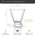 JoyJolt Aqua Vitae Martini Glass Set of 2, Crystal Glassware, Stemless Cocktail Glasses
