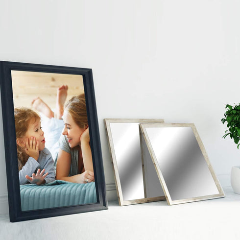 Lamoutor 32 Flexible Mirror Sheets - Self-Adhesive Square Mirror Tiles for Home Decor Wall Stickers