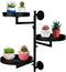 FAMIFAVOR Rotating Window Plant Shelves with Adjustable Knobs, 3 Tiers Metal Wall Shelf