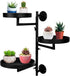 FAMIFAVOR Rotating Window Plant Shelves with Adjustable Knobs, 3 Tiers Metal Wall Shelf