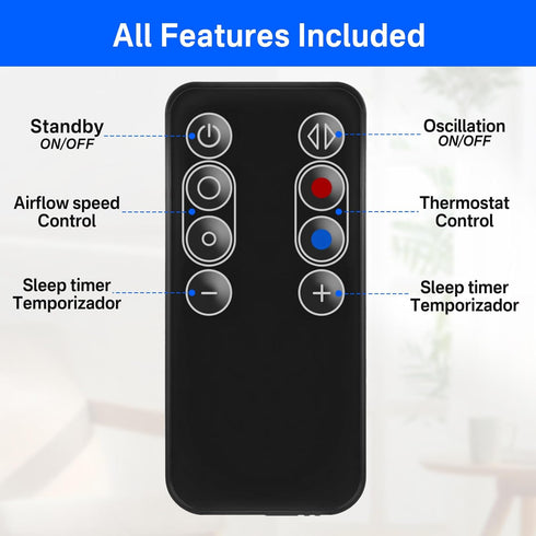notiela Remote Control Compatible with Dyson AM04 AM05 Fan, Replacement for 922662-06, 922662-07, 922662-08