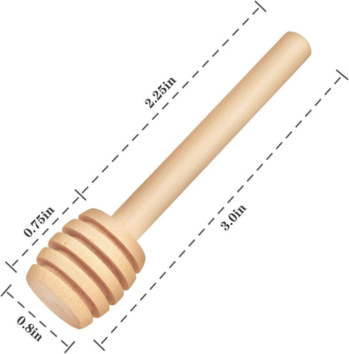 25Pcs Honey Dipper Sticks - Wooden Mini Honeycomb Stick, 3 Inch, Honey Stirrer for Wedding Party Present