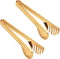 2-Pack Stainless Steel Gold Salad Tongs, 9.5 Inch Non-Slip & Easy Grip Smart Locking Clip Handy Utensil for Cooking,