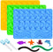 Gummy Molds Hard Candy Molds, Silicone Ocean Shapes Including Worms, Starfish, Dolphins, Pack of 3