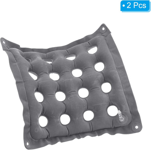 PATIKIL Inflatable Seat Cushion, 2 Pack Portable Air Chair Cushions for Home Wheelchairs Office Chairs, Gray
