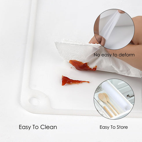 Mat(1 Pack 19.7" 15.7") Translucent Silicone Placemats for Toddlers-Kids Dinner Placemat Reusable Portable Food Mat