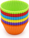 Silicone Cupcake Baking Cups - 24 Pack Reusable & Non-stick Muffin Liners Set for Party, Halloween, Christmas, Easy