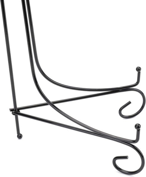 Jucoan 2 Pack 15 Inch Iron Display Stand, Large Black Easel Plate Holder for Pictures, Plates, Books, Home Decor