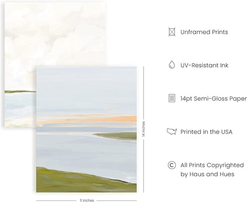 HAUS AND HUES Landscape Wall Art - Oil Painting Artwork For Walls, Scenic Landscape Art, Mountain Wall Art For Living Room, Farmhouse Prints, Rustic Wall Pictures For Living Room (11x14, Unframed)