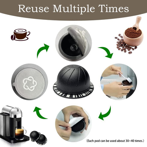 50pcs Aluminum Foils Lids Seals for Vertuo Pods, Compatible with Vertuoline Pods 57mm
