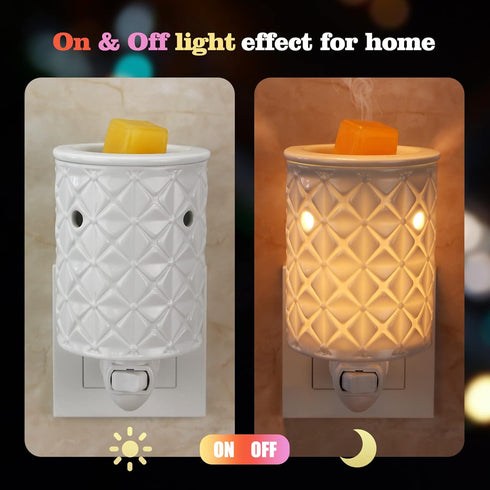 STAR MOON Ceramic Wax Melt Warmer - Plug in Scented Wax Warmer with Two Bulbs for Fragrance Oil