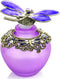 YU FENG 40ml Fancy Purple Dragonfly Refillable Glass Perfume Bottle with Retro Frosted Butterfly Lid