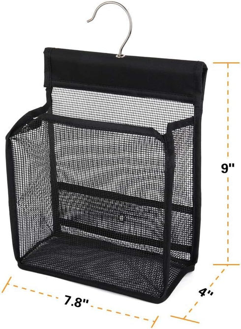 FishMM Hanging Mesh Shower Caddy with Hooks, Bath Baskets Organizer for College Dorm Rooms, Gym, and Travel