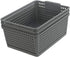 Gloreen 3 Pack Large Plastic Storage Baskets, Multipurpose Organizer Baskets in Grey