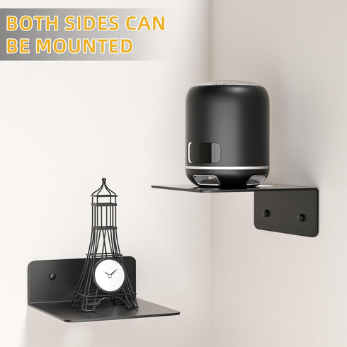 Wisfame 5 Inch Set 2, Small Floating Shelves for Wall, Metal Wall Shelves - Adhesive Installation, Display Ledges
