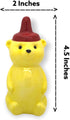 Ceramic Honey Bear Salt and Pepper Shakers Set - Yellow and Red Glazed Decorative Kitchen Condiment Dispenser
