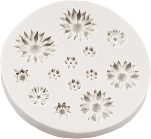Daisy Flower Fondant Mold, Silicone Molds for Cake Decoration, Cupcake Topper, Chocolate, Gum Paste
