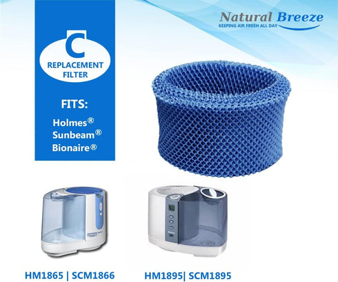 Reusable Filter Replacement for Wick Filters Holmes HWF65, C Filter, Bionaire BWF-65, Sunbeam SF206, HF206, C Filter, Honeywell HC-15, F Filter