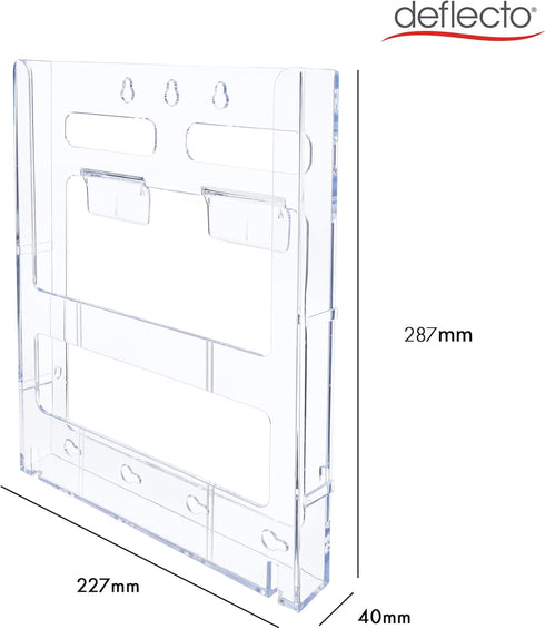 Deflecto Lit Loc Interlocking Magazine Holder - Clear, 11-1/4" x 9” x 1-1/4" (772001)