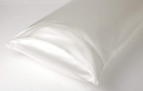 Lanest Satin-Silk Pillowcase Queen, White, Breathable, Super Soft, Cooling for Hair and Skin