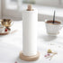 Wooden Paper Towel Holder Countertop - Solid Beechwood Dispenser Stand with Anti-Skid Base