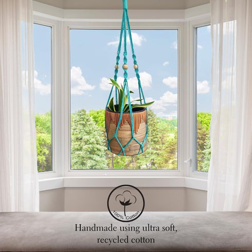 3ft 4-8 Macrame plant hanger beaded plant hanger for pots for live plants indoor and outdoor decor hanging plant holder