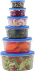 MILTON Mixing Bowl Set with Lids, 6 Bowls & 6 Covers, Plastic Airtight Nesting Containers for Meal Prep (Blue)