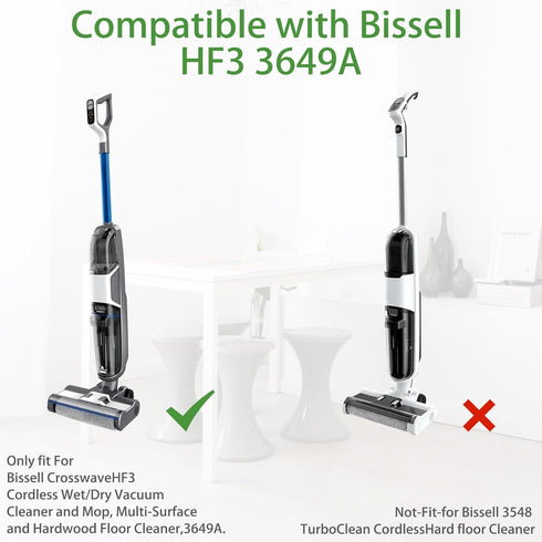 3649A HF3 3649A 1 2 2 Replacement Parts Compatible with Bissell Crosswave Cordless Wet/Dry Vacuum Cleaner - Main Brush