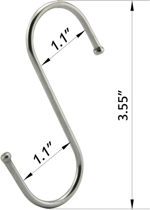 Premium S Hooks, Heavy Duty Stainless Steel Hanger Hooks, Set of 12, Ideal for Hanging