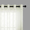 KOUFALL Quatrefoil Sheer Curtains - 63 Inch Length for Living Room - Cream Beige Grommet Semi Sheer Drapes