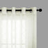 KOUFALL Quatrefoil Sheer Curtains - 63 Inch Length for Living Room - Cream Beige Grommet Semi Sheer Drapes