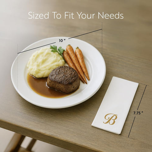 50 Count 15.75 7.87 Inch Restaurantware Disposable Napkins x Paper Linen-Feel Airlaid Napkins Gold Decorative